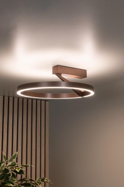 Lucide APPLAUSE - Flush ceiling light - Ø 40 cm - LED Dim. - CCT - 1x26W 2200K/4000K - Coffee - Premium